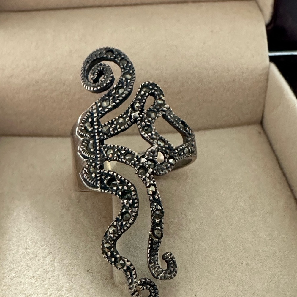 Silver Marcasite Ring - image 2